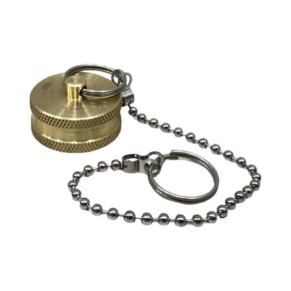 3/4" FHT Brass Hose Cap With Chain 2607004