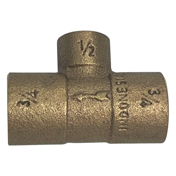 3/4" CTS x 1/2" CTS Monoflow Tee - Bronze 4107002