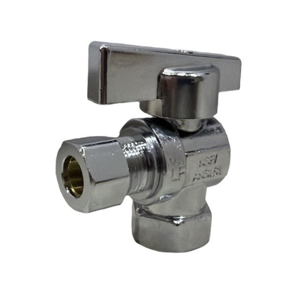 3/8" OD x 3/8" IPS Angle Quarter-Turn Compression Stop (Lead-Free) 4220001