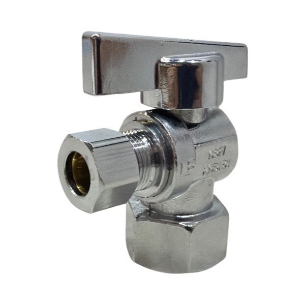 3/8" OD x 1/2" IPS Angle Quarter-Turn Compression Stop (Lead-Free) 4220003