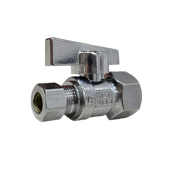 3/8" OD x 1/2" IPS Straight Quarter-Turn Compression Stop (Lead-Free) 4220013