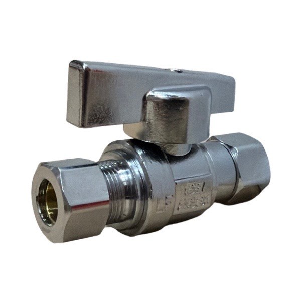 Straight "Max" Shutoff Valve 3/8" FEM Compression x 3/8" OD (Lead-Free) 4220025