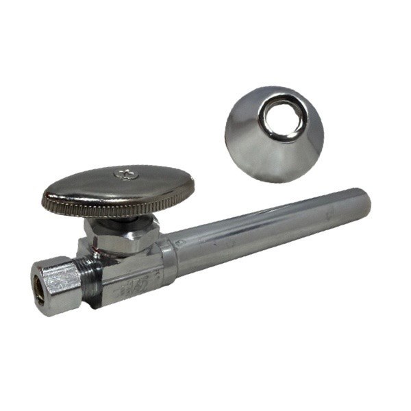 3/8" OD x 1/2" SWT Straight Compression Stop With 5" Extension (Lead-Free) 4222004