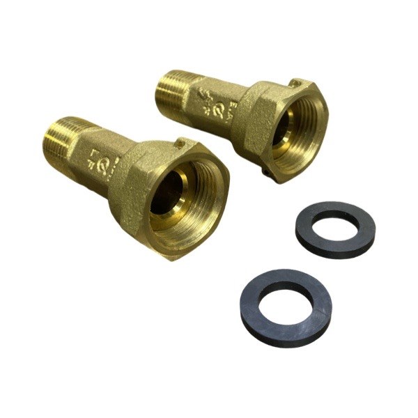 5/8"(1/2" MIP) x 3/4" FIP Water Meter Coupling (Pair) (Lead-Free) 4429002