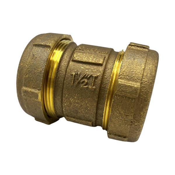 1 1/2" Short Brass Compression Coupling (Lead-Free) 4531010