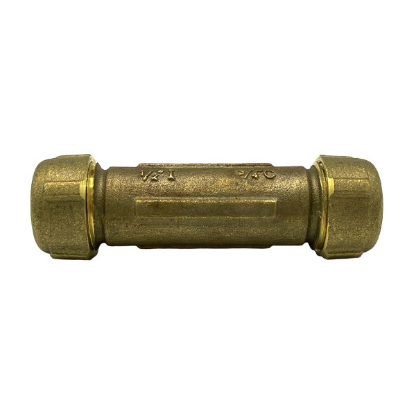 1/2" Long Brass Compression Coupling (Lead-Free) (Also fits 3/4" CTS) 4532002
