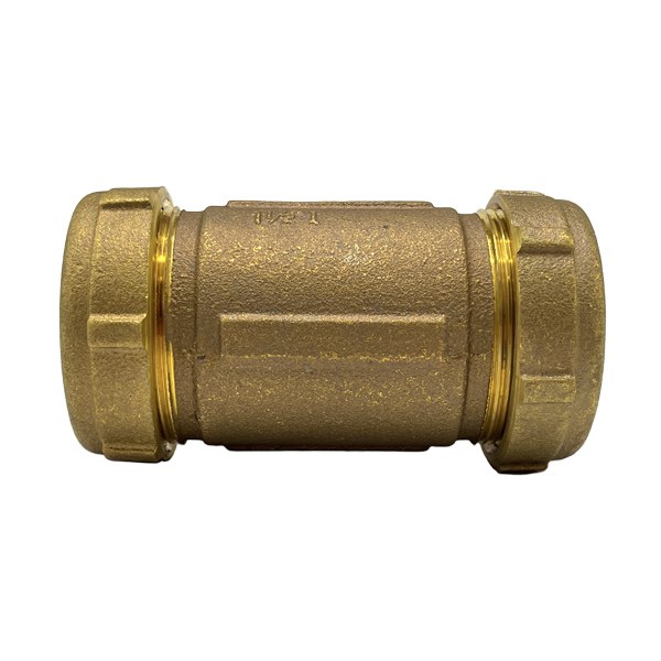 1 1/2" Long Brass Compression Coupling (Lead-Free) 4532010