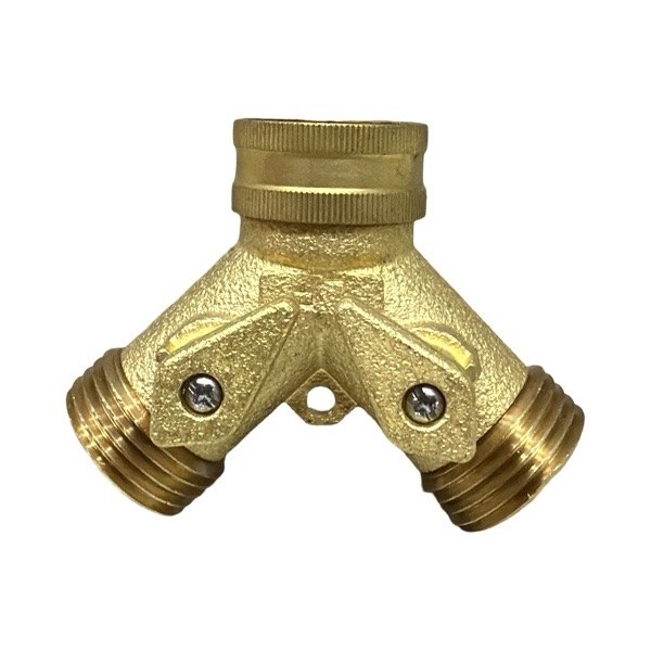 Brass Siamese Connection With Shut Off (Lead-Free) 4603003
