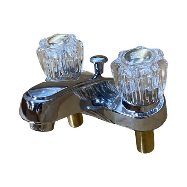4" Chrome-Plated Two-Handle Bathroom Faucet, With Pop-Up Drain 4701022