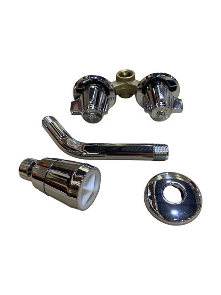 4" Chrome Two Handle Stall Shower Faucet 4703502