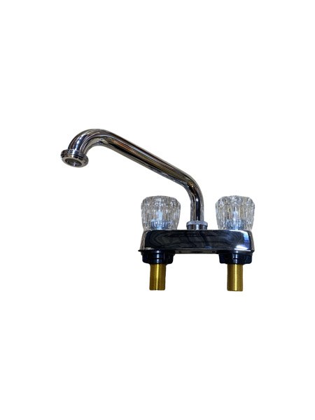 4" Two-Handle Chrome Plated Laundry Tray Deck Faucet With Acrylic Handles 4707004