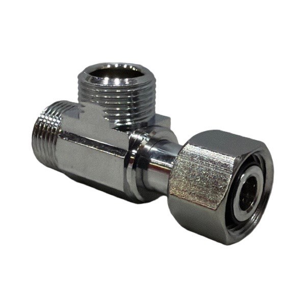 3/8" x 3/8" x 3/8" Chrome-Plated Retrodapter - Lead-Free RV700LF